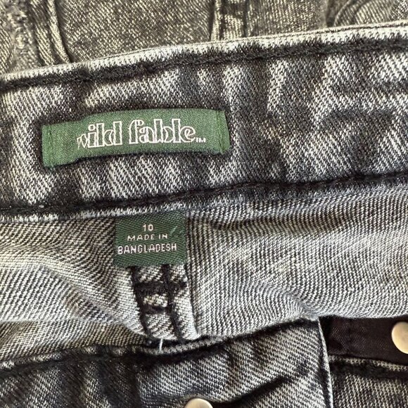 Wild Fable Womens Black Acid Wash Highest Rise Cut Off Shorts Button Fly Size 10 - Picture 8 of 9